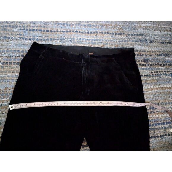 Free People Black Velour Joggers 6 Cozy 30x24 Soft Loungewear Relaxation Comfy - Picture 5 of 8